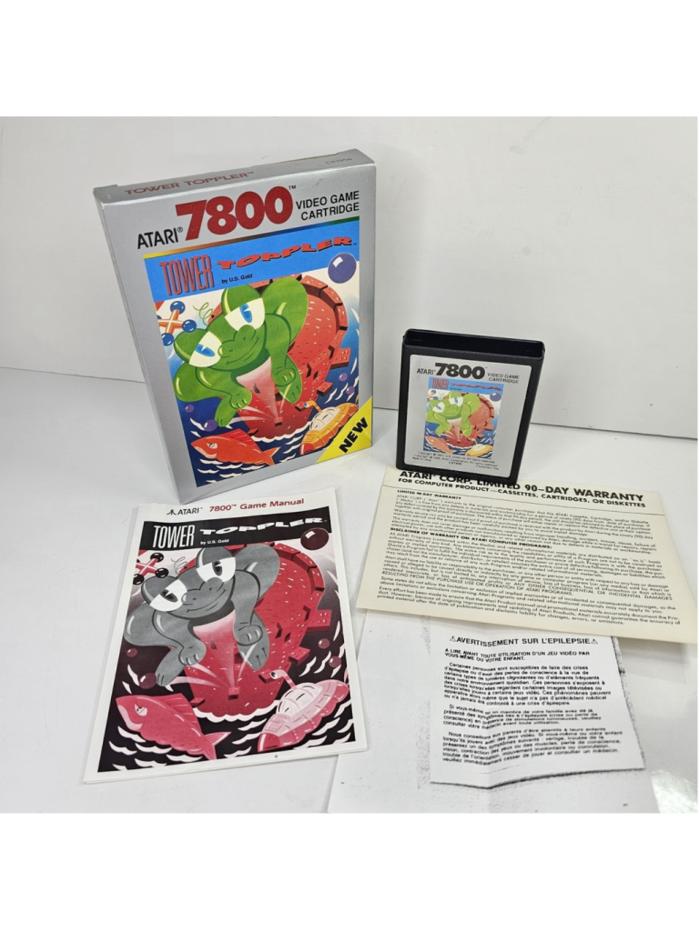 Atari 7800 Tower Toppler 1988 Game Manual Inserts CX7856